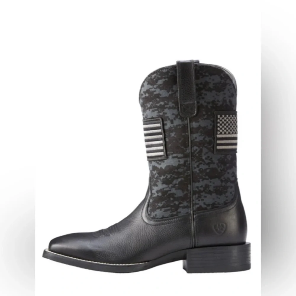 NEW ARIAT Men’s Black Patriot Western Boots 10D